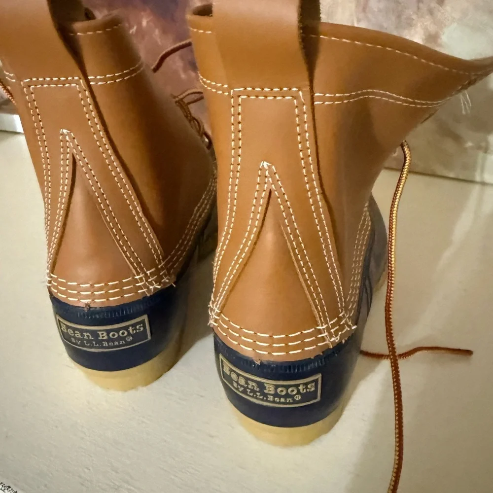 Brown and Navy Duck Boots LL Bean- NEW - Picture 2 of 5
